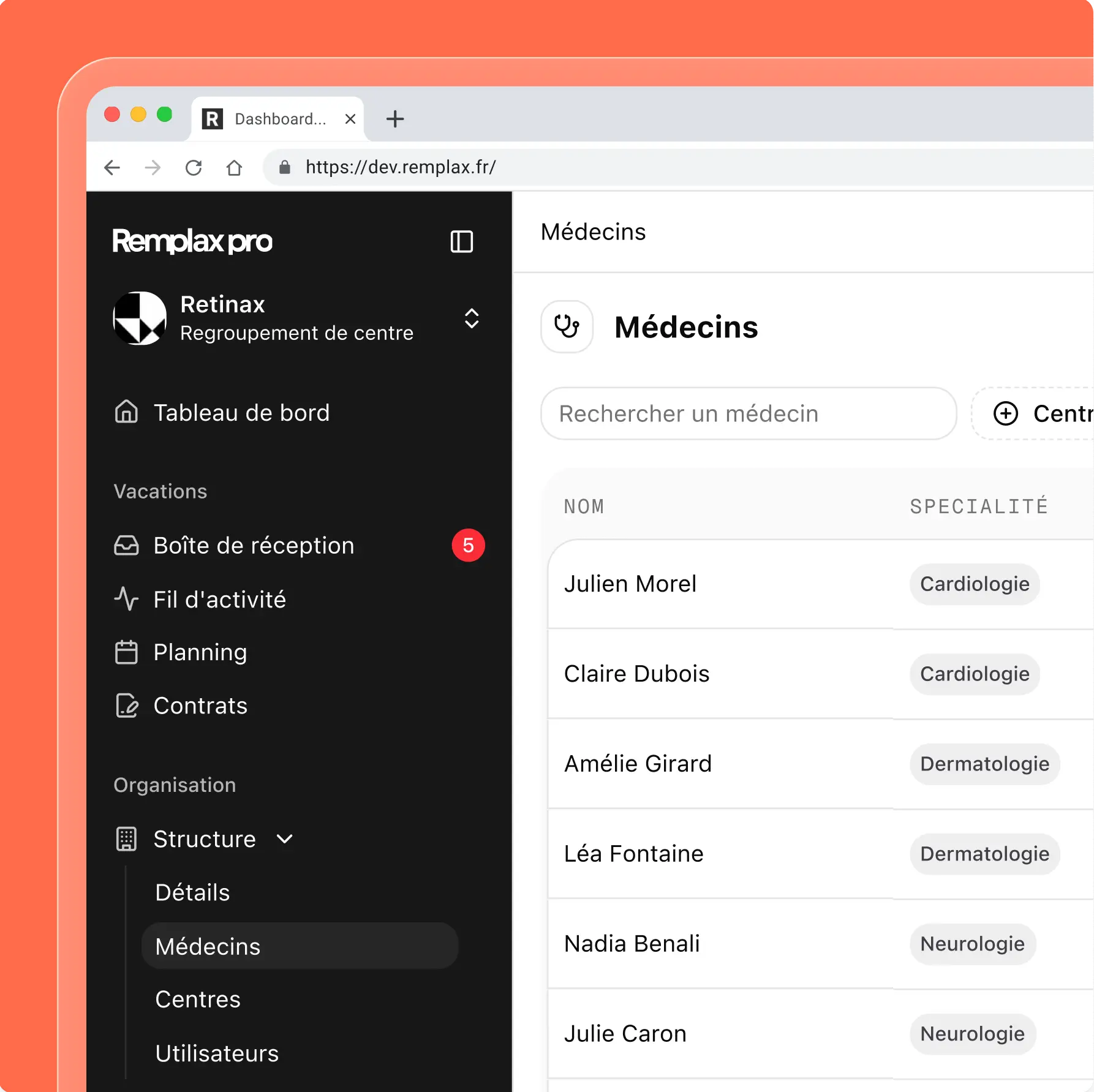 Remplax, capture d'écran