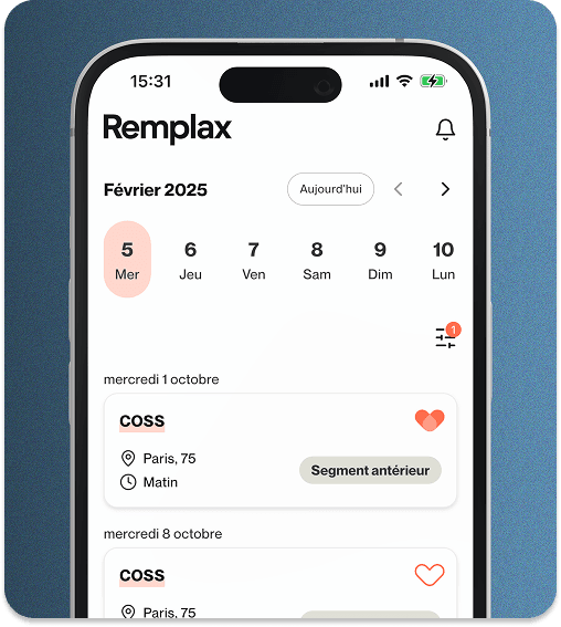 capture d'écran de l'application Remplax