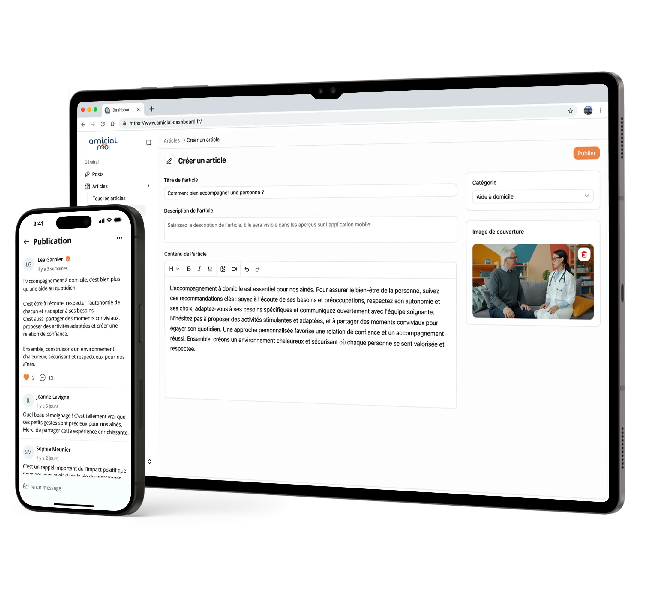 Amicial — application et dashboard