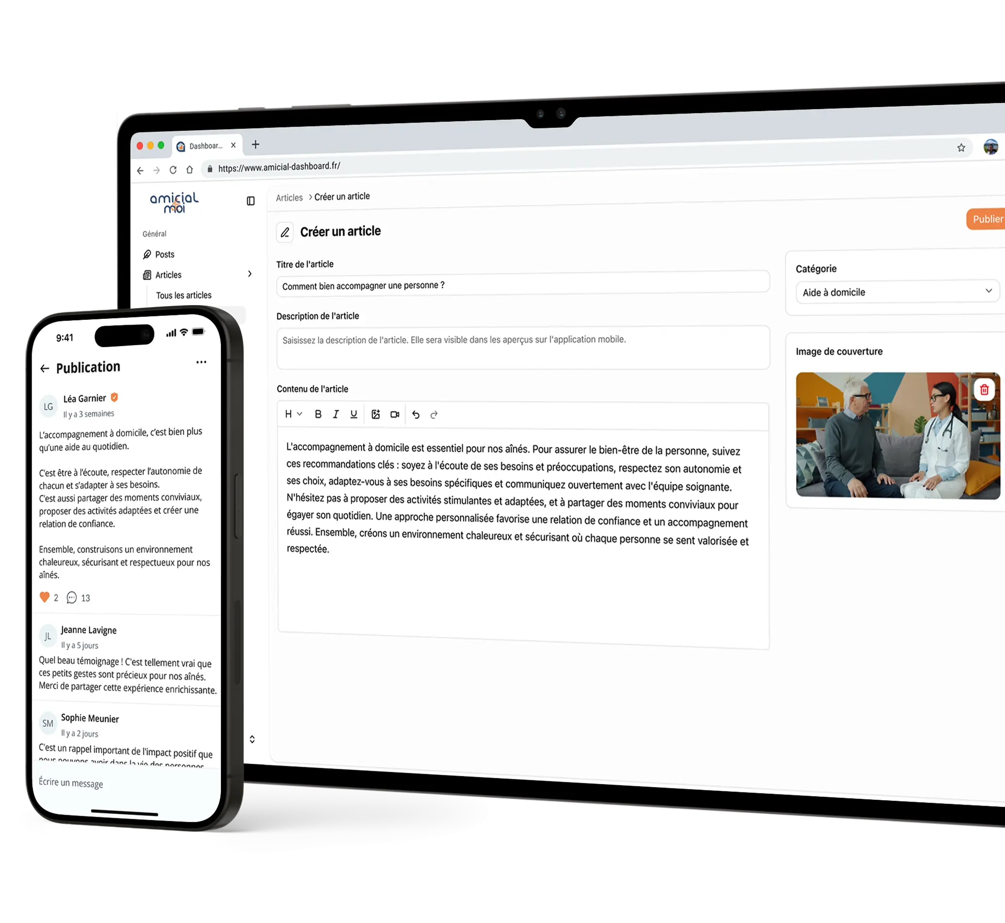 Amicial — application et dashboard
