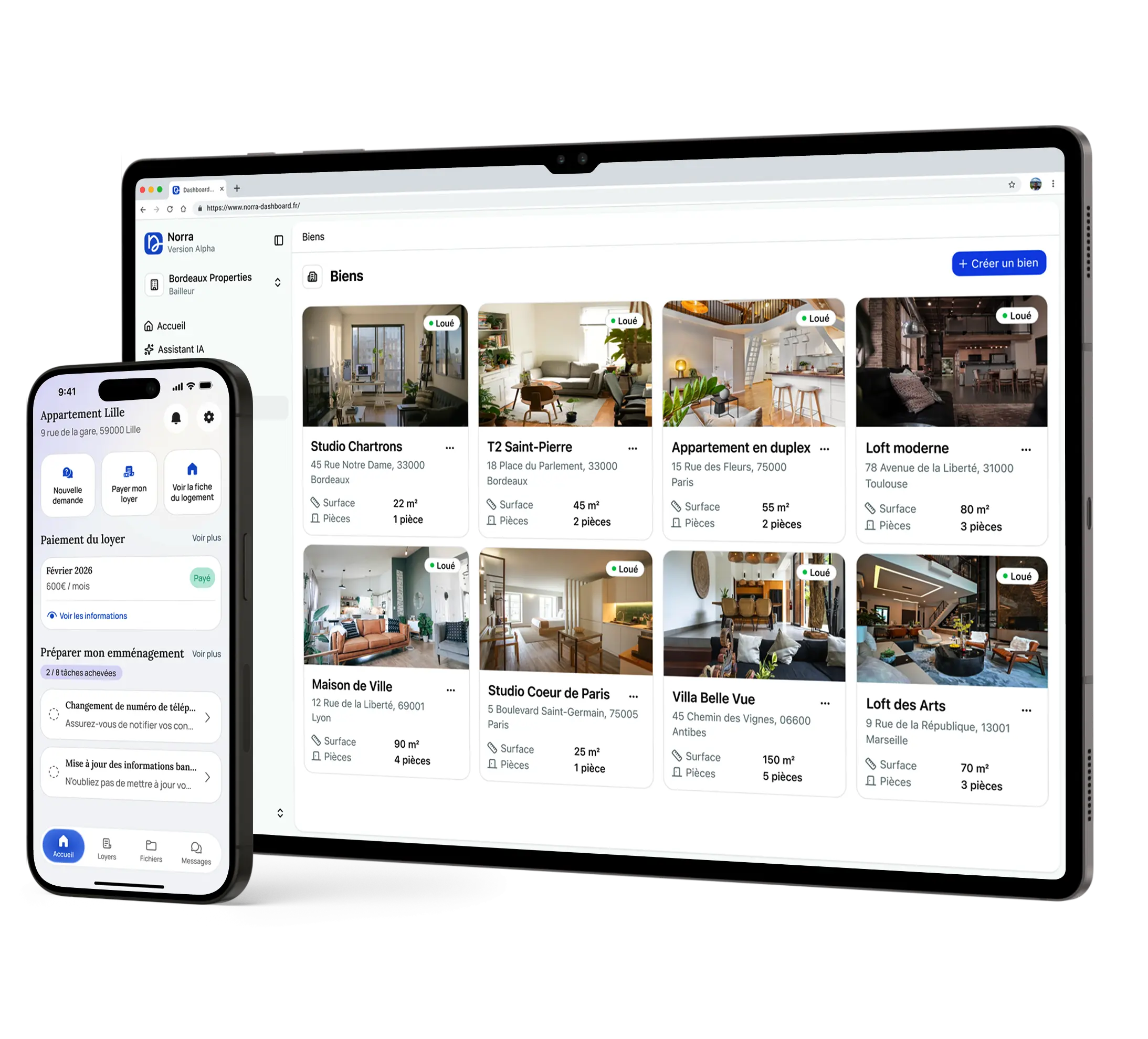 Norra — application et dashboard